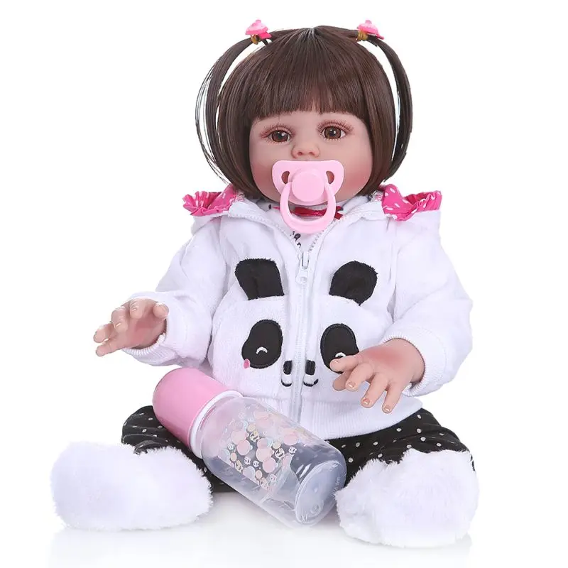

48cm Lovely Reborn Doll Realistic Full Soft Silicone Vinyl Newborn Babies Toy Girl Princess Clothes Lifelike Handmade Gift
