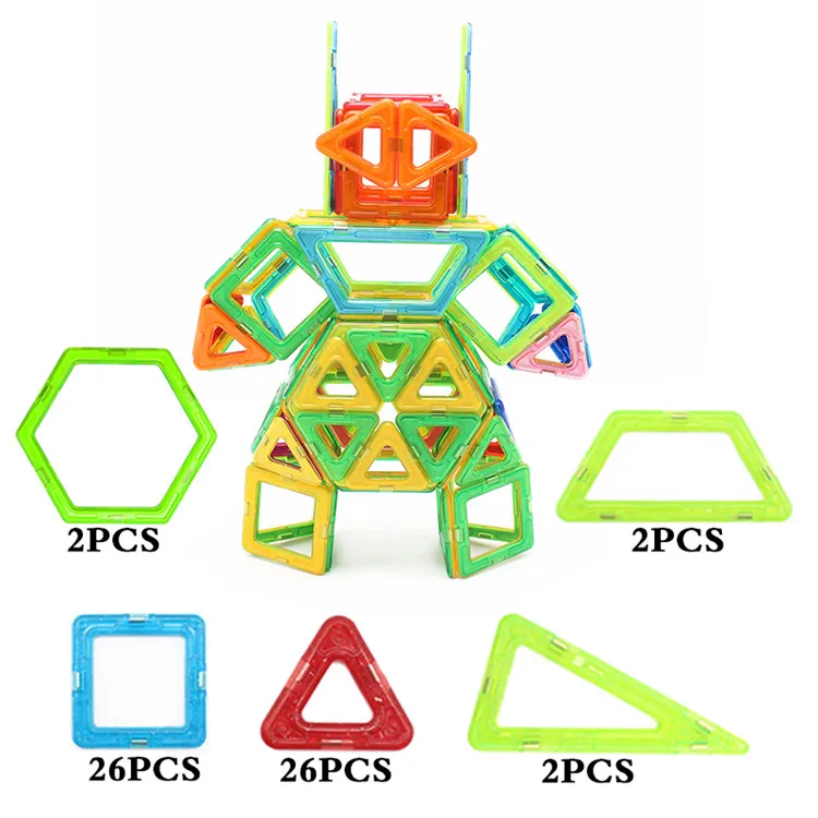 58 шт. Магнитный дизайнерский Строительный набор прозрачные магнитные секции модель строительные блоки Развивающие игрушки для детей - Цвет: Армейский зеленый