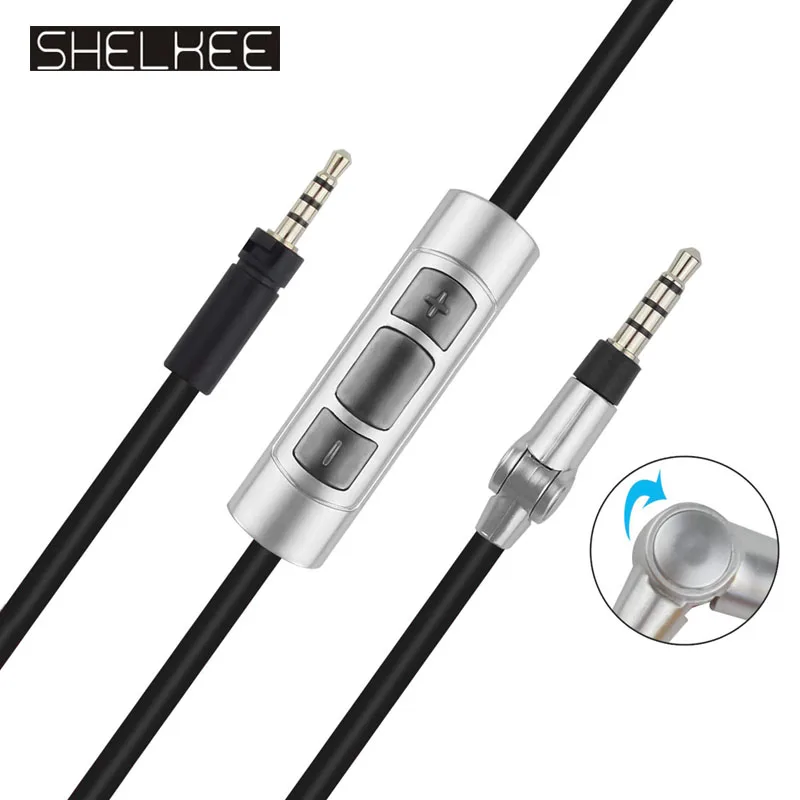 

SHELKEE Replacement Audio Cable Cord with Mic Volume Control for Sennheiser Momentum 1.0 Momentum 2.0 On-Ear Wireless Headphones