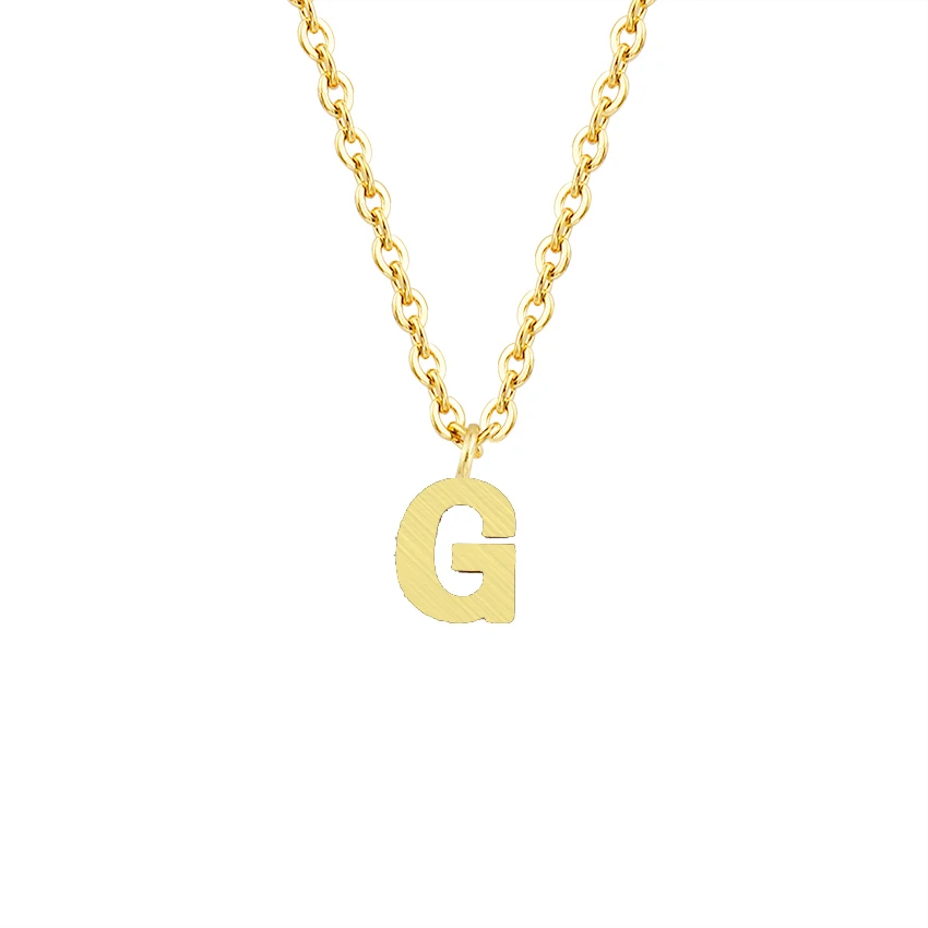 ICFTZWE Bridesmaid Gift Famous Jewelry Gold Colour Link Chain Stainless Steel 26 Initial G