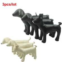 3 teile/los Pawstrip Stehend Position Hund Mannequin Spielzeug PU Leder Hund Modelle Pet Shop Display
