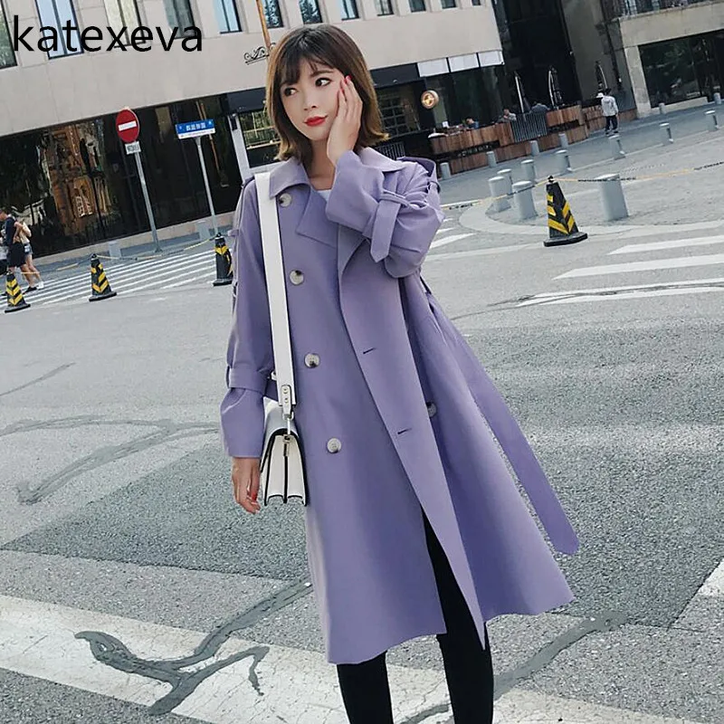 Katexeva 2018 осенью новый Для женщин Свободные Повседневное дикий ветровка Корейская