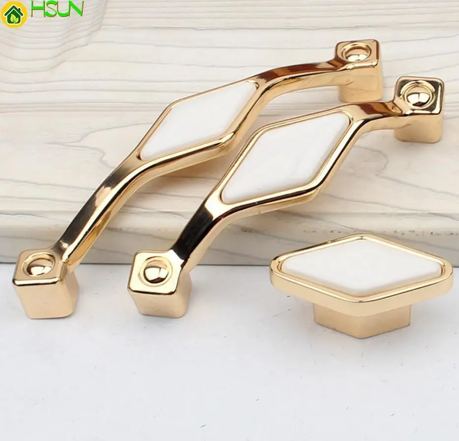 Chic Ceramic Drawer Handles Dresser Pulls High Quality Cupboard Knobs Handle Gold Cabinet Kitchen Ffurniture Hardware | Обустройство