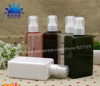 

300ml pretty colors square PET bottle with white plastic pump.lotion/hand wash/Shampoo/moisturizer/facial water PET bottle