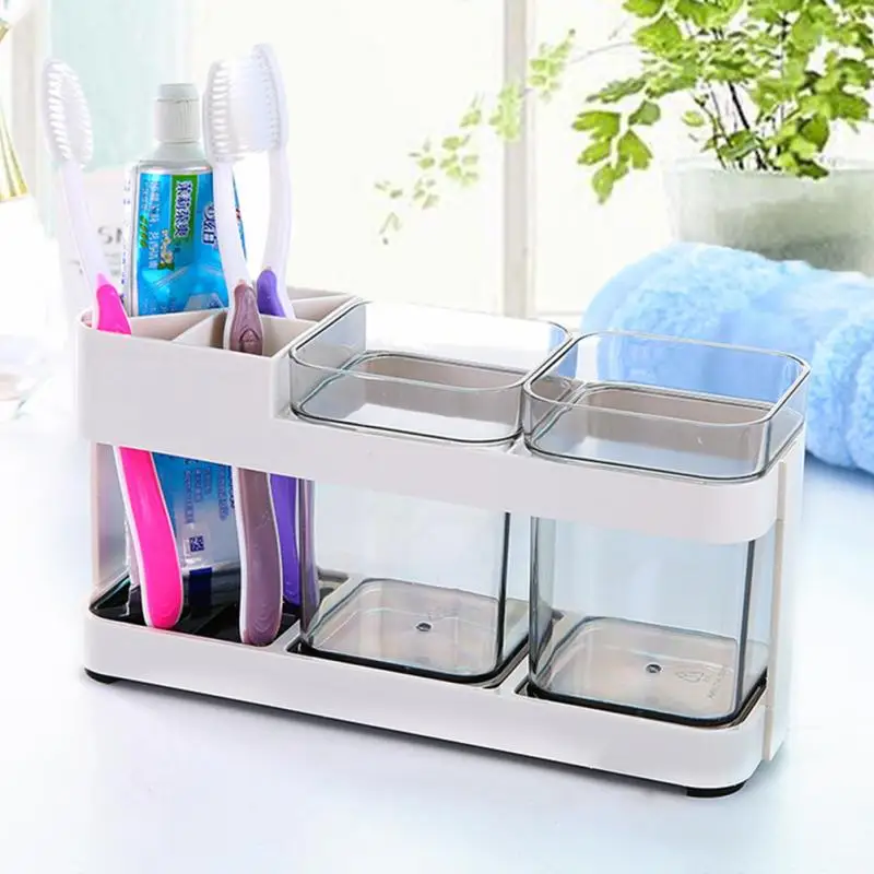 1pcs 3 In 1 Quick Drain Storage Rack Toothbrush Holder Home Dental