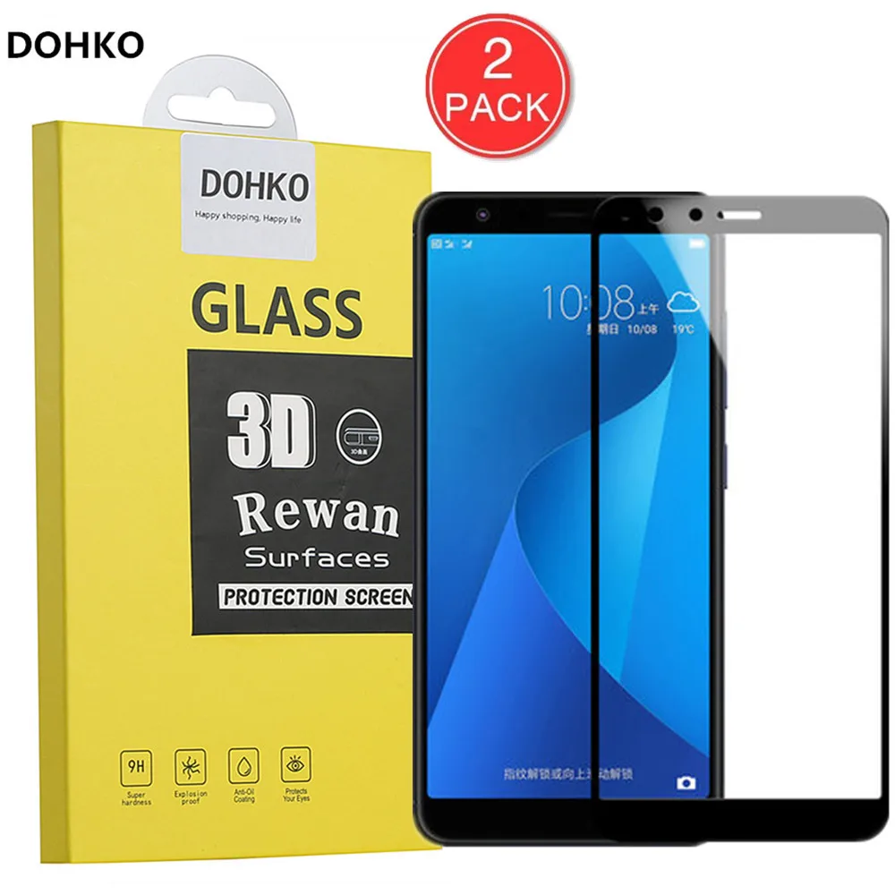 

2 PACK DOHKO For Asus ZenFone4 ZB570TL Screen Protector Protective Film For ZenFone 4 ZB570TL Full Cover HD Tempered Glass
