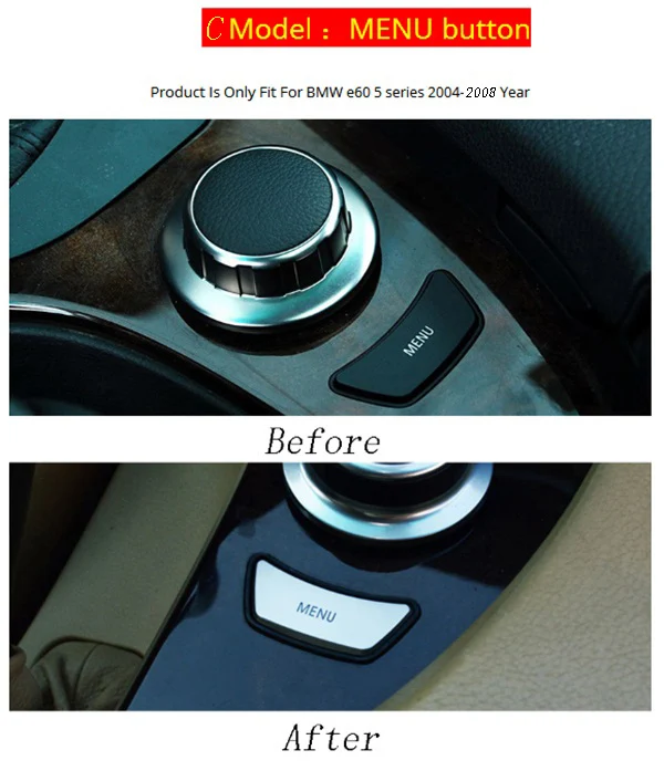 Стайлинга автомобилей Кондиционер CD кнопки управления украшения наклейки панели Чехлы для BMW e60 5 серии интерьер авто аксессуары - Название цвета: Silver C Model