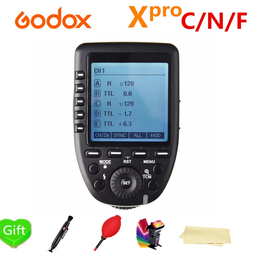 

Godox XPro-F Xpro-C Xpro-N Flash Trigger Transmitter with 2.4G Wireless TTL HSS LCD Screen for Canon Nikon Fujitsu Fuji Camera