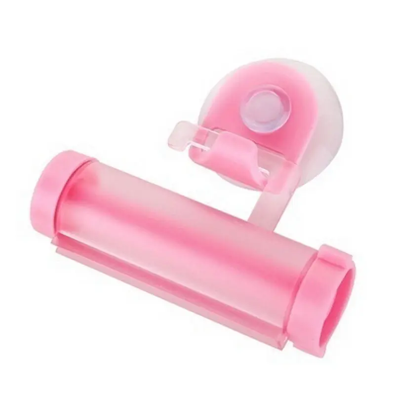 Много цветов пластиковая роликовая трубка соковыжималка Полезная Зубная паста Легкий дозатор Ванная комната Зубная паста держатель аксессуары для ванной комнаты - Цвет: Розовый