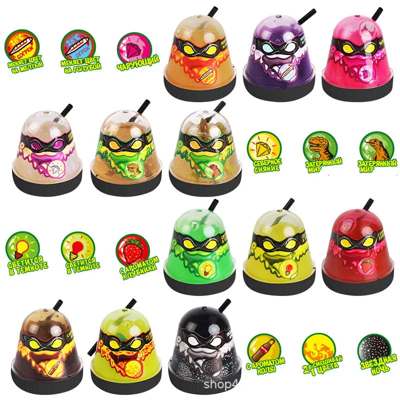 

Random 12 pcs Ninja slime Slime Sticky mud Magic modeling clay Glue Transparent Toys blowing bubble Balloon For Boy Girl Squishy