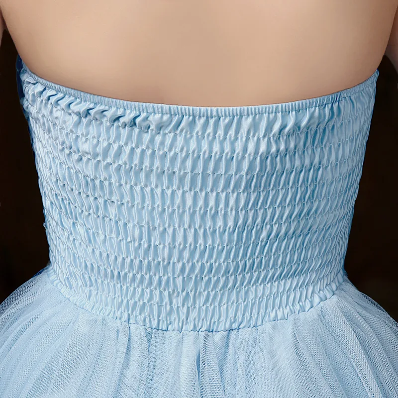 JLZXSY Дешевое весеннее небесно-голубое платье ТРАПЕЦИЕВИДНОЕ Короткое свадебное вечернее платье Элегантное бальное мини тонкое платье для подружки невесты