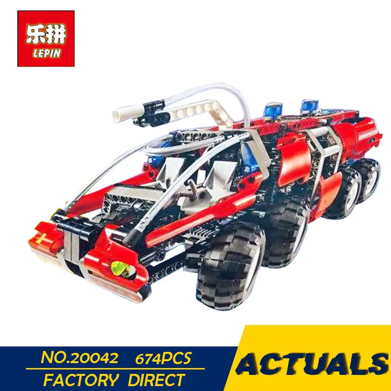 

LEPIN 20042 Technic Series 674Pcs Creator Genuine Changing The Airport Fire Truck Set Building Block Bricks Toy for children