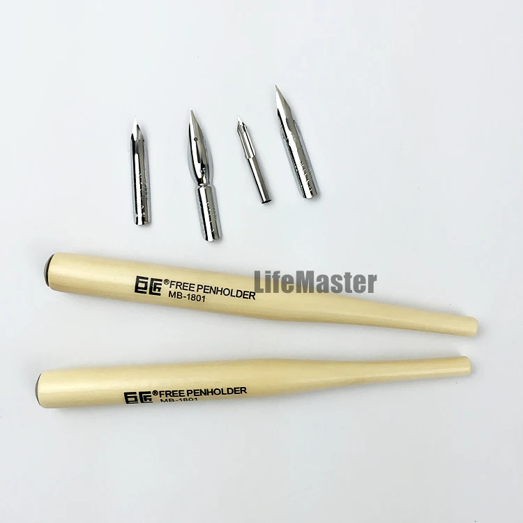 Фото Набор японских ручек LifeMaster для рисования комиксов Nikko (4 наконечника + 2 ручки) школа/G/D/ручка Maru Nib манга художественная ручка для эскизов мультфильмов №2