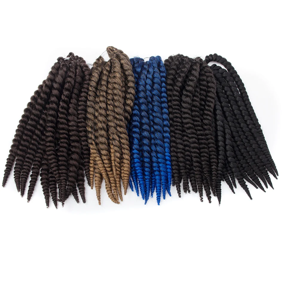 QP hair 2X Twist 12 Roots Crochet Braids 14 18 22 inch Synthetic Hair Extensions 8 Pure Colors For Women