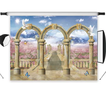 

Vinyl Heaven Fairytale World Ancient Roman Style Flowers 7X5FT Studio Backdrop Photography Photo Props Photographic Background