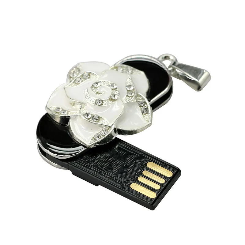 Кристалл USB Flash Drive Стик флэш-диск 4 ГБ 8 ГБ 16 ГБ 32 ГБ 64 ГБ Jewelry Цепочки и ожерелья цветок бабочка pen drive подарки