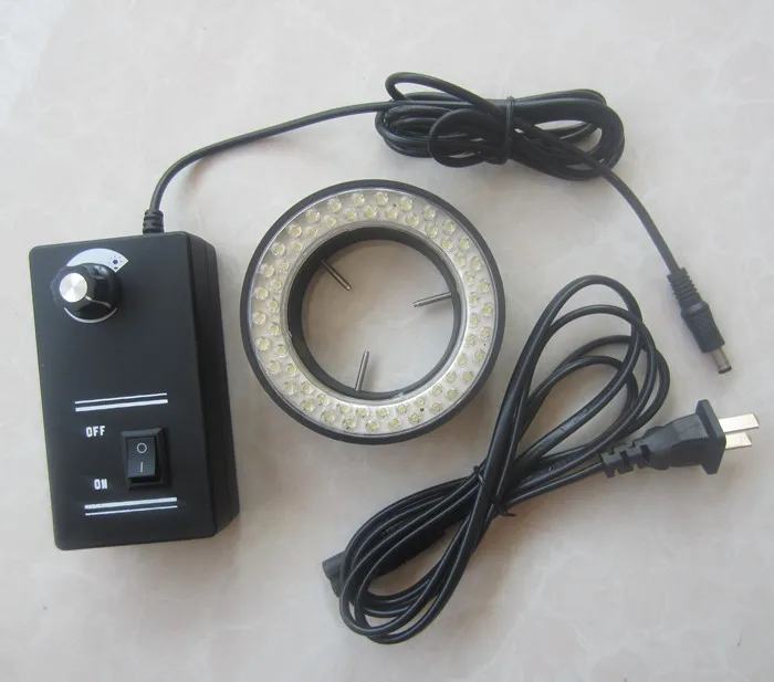 

2018 60pcs Green Color Light LED Illuminated Zoom Adjustable Stereo Biological Microscope Ring Lamp with Adapter 220V 110V