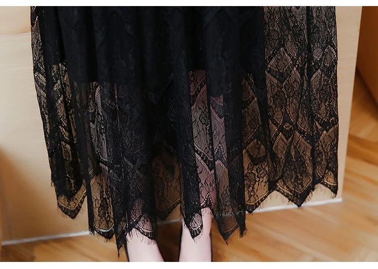 Женское платье большого размера moda mujer черное кружевное элегантное винтажное 4xl
