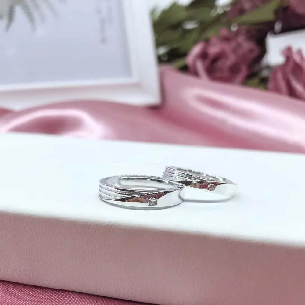 

JOOCHEER Sterling S990 silver 990 ring rings wedding party trendy romantic classic lovers ring engagement Natural stone