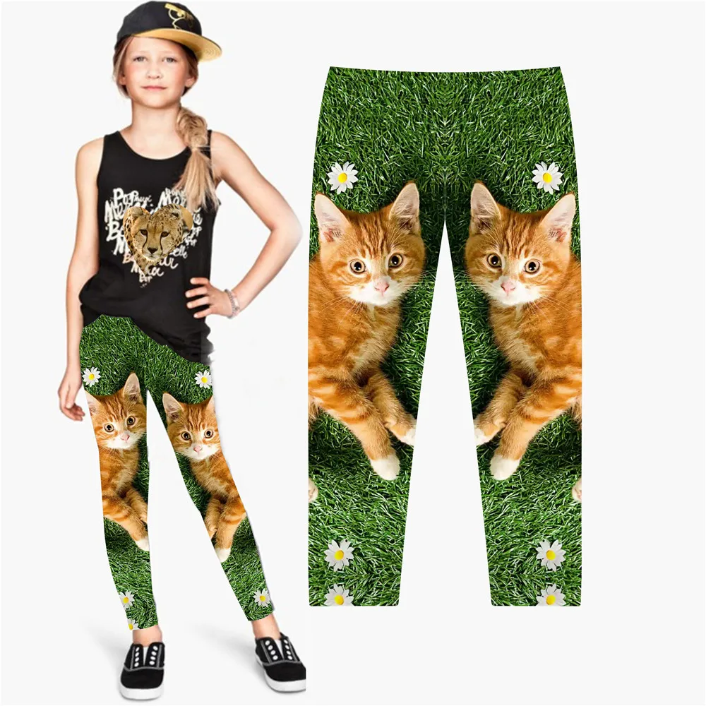 

baby girl legging Hot best kids arrive fashion girls best The yellow cat printing flowers girls pants childrens trousers