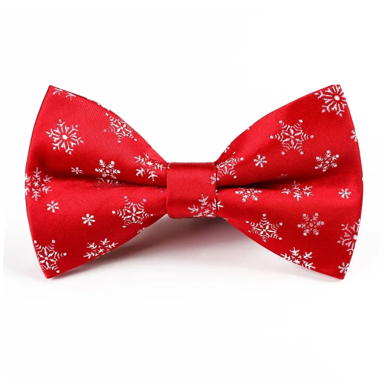 

Christmas Bow Ties for Mens Shirt Snowflake Pattern Polyester Bowties for Male Wedding Neck Ties
