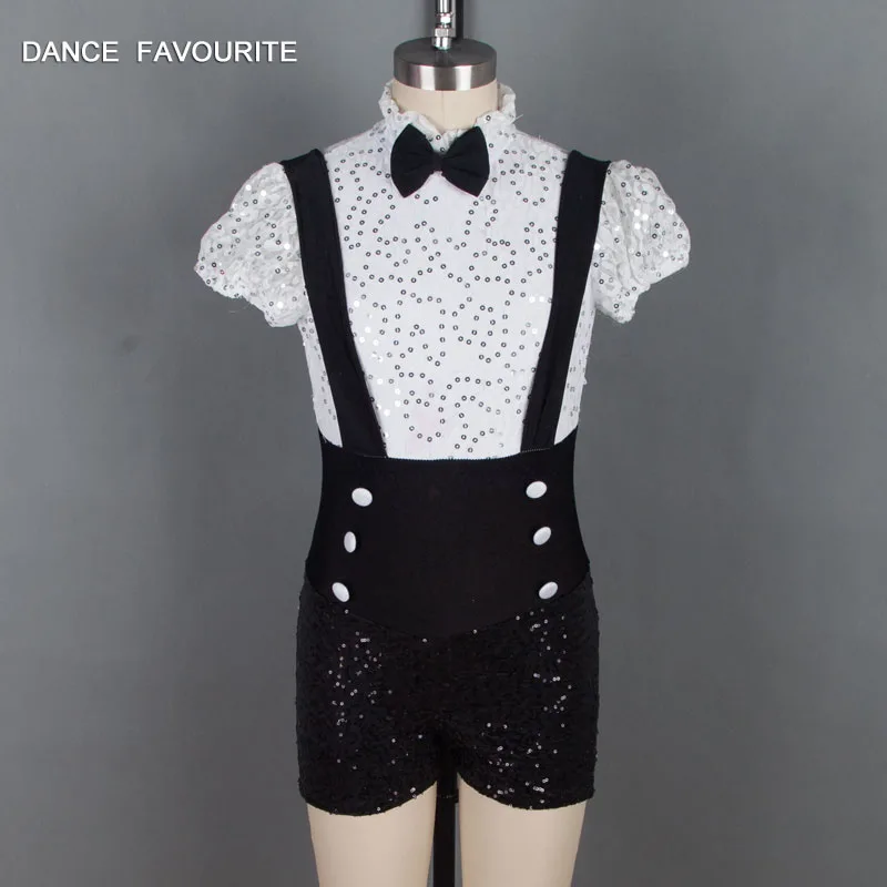 

18529 White lace sequin bodice jazz/tap dance costume ballet dancewear girl & women stage performance dancewear dance costume