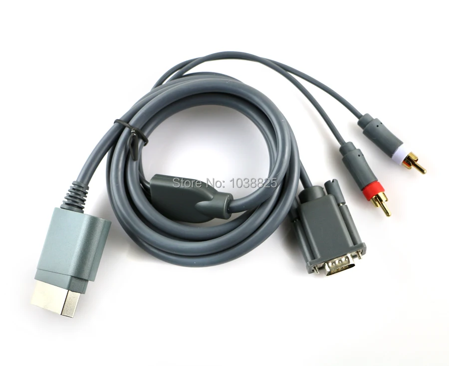  Slim HD Video Audio AV PC Monitor VGA Cavo 2 RCA Audio Cavo Del Connettore 2 In 1 Per Xbox 360 360