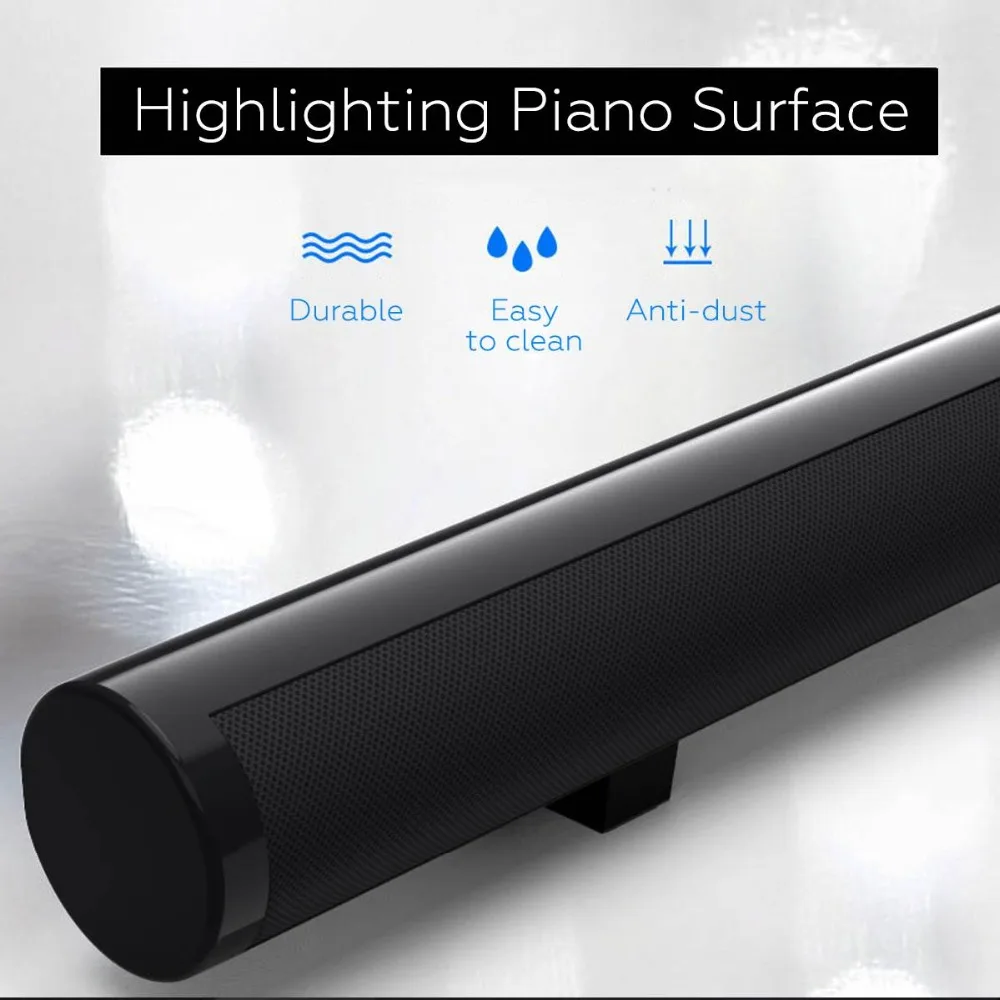 Wireless TV Soundbar Bluetooth Speaker Stylish Fabric Sound Bar Hifi 3D Stereo Surround Support RCA AUX HDMI For Home Theater