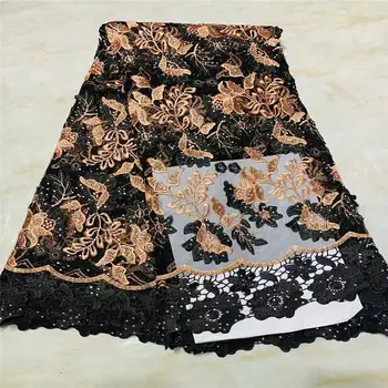 

2019 New Design African Guipure Cord Lace High Quality Embroidery Stones Cord Lace Guipure Lace For Wedding Party Dress