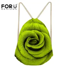 FORUDESIGNS мешочек с кулиской розы напечатаны спортивная сумка для спортзала для девочек фитнес и тренировка йога пляжная сумка для дискотеки
