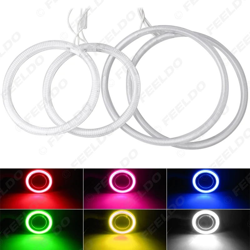 FEELDO 1 компл специальный автомобиль фар гало кольца с подсветкой на флуоресцентных лампах Ангельские глазки свет для Hyundai Tiburon(00-01) DRL 6-Цвет