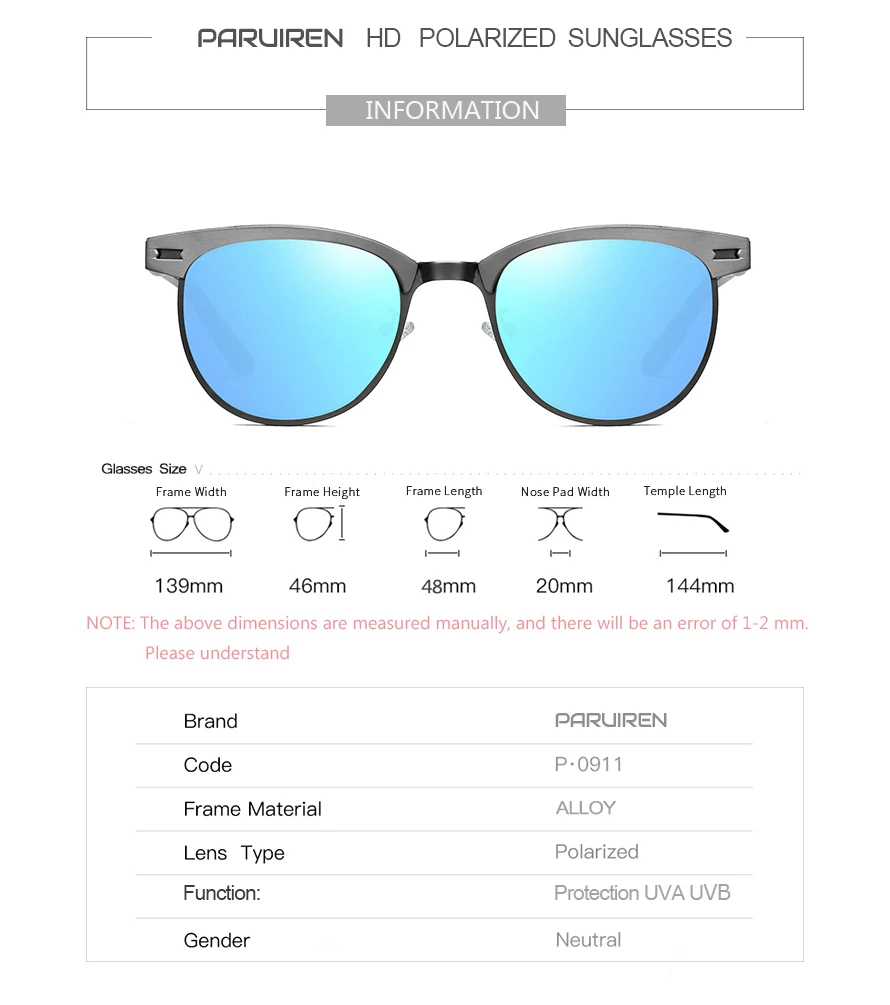 Round Sunglasses Men Polarized Vintage Aviator 5
