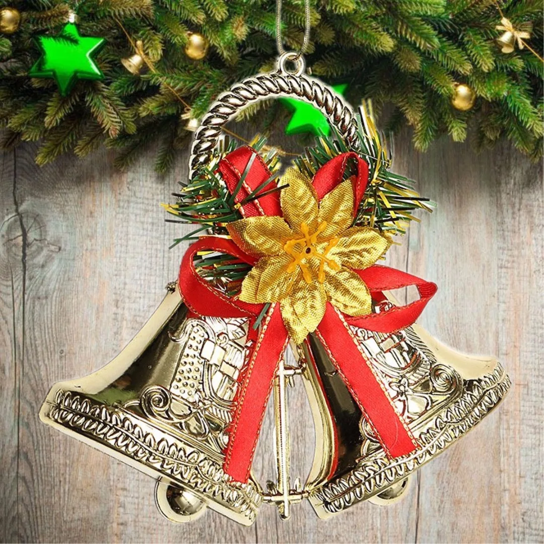 Christmas Bell Hanging Decoration Christmas Bell Pendant With Bow-knot For  Christmas Tree Door Windows Fireplace Decorations - AliExpress
