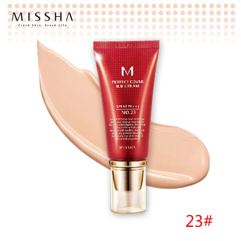 Дешево Лучший Корея Косметика MISSHA М Perfect Cover BB крем 50 мл SPF42 PA + + + (NO.23Natural бежевый) основа для макияжа идеальный BB крем