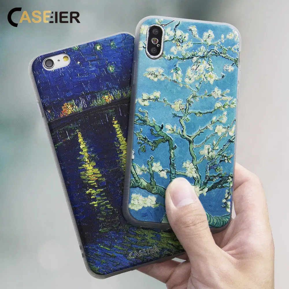 

CASEIER Phone Case For iPhone X XR XS MAX 8 7 Emboss Silicone Case For iPhone 6 6s 8 7 Plus Funda Couque Shell Phone Accesories