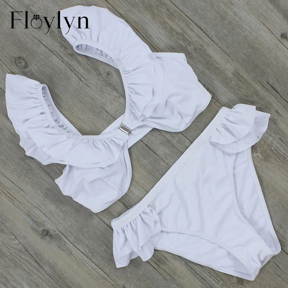 Floylyn 2017 сексуальное Белое бикини женский купальник пуш ап Бразильский набор