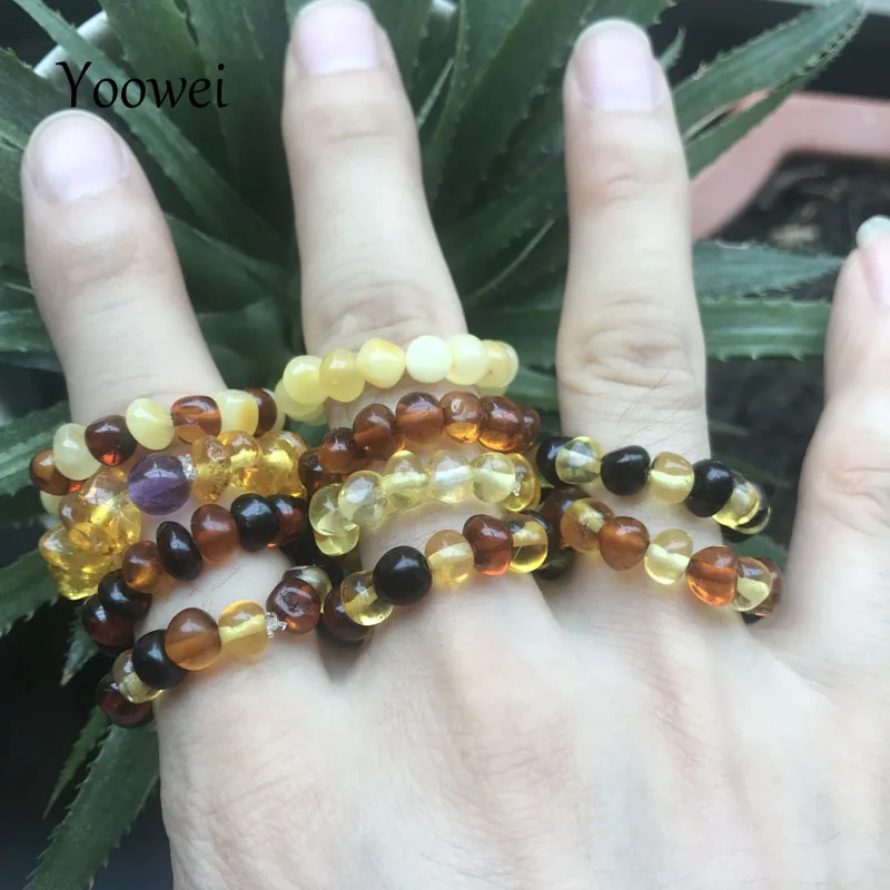 Yoowei 11 цветов, кольца для женщин из приморского янтаря, 4 мм-5 мм, настоящая маленькая бусина, регулируемый растягивающийся размер, натуральный янтарь, ювелирные изделия