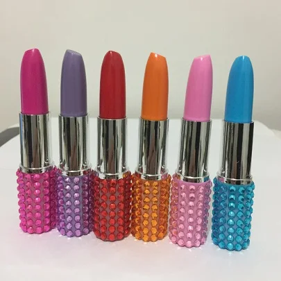 

70 Pcs/Lot, Free Shipping, Rhinestone Lipstick Ballpoint Pen, Stationery, School/Office Supply, Individual Packing. 6 Colour.