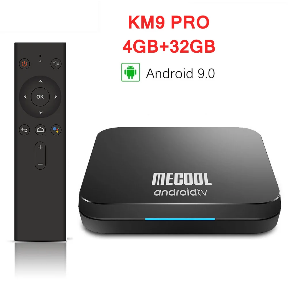 Mecool KM9 PRO KM3 в ТВ 4 gb 64 gb Android 9,0 ТВ Box Google Сертифицированный Android ТВ Amlogic S905X2 Двойной Wi-Fi 4 K смарт ТВ коробка - Цвет: KM9 pro 4GB 32GB