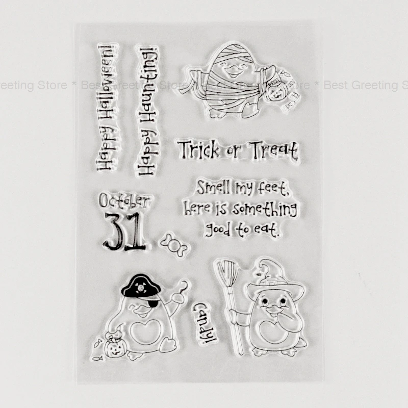 

Happy Halloween Stamps Card Making Clear Silicone Stamps Scrapbooking Decoration