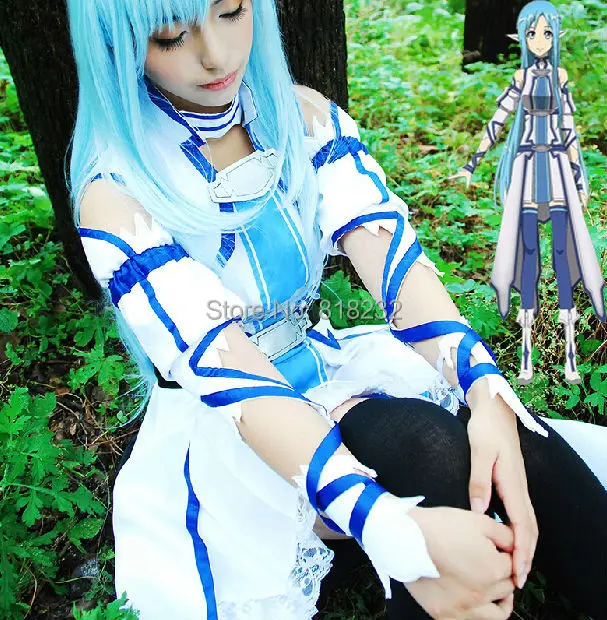 Billige SAO Schwert Art Online Yuuki Asuna Uniform Kleid Outfit Anime Cosplay Kostüme