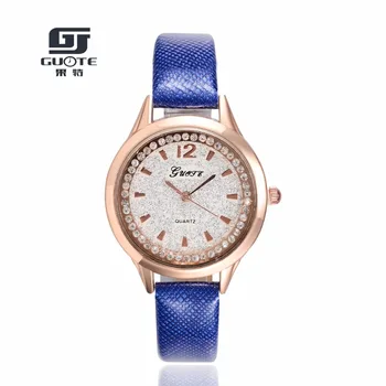 

GUOTE Small dial vintage leather women's watches casual charm ladies wristwatches simple style quartz dress watch women clock