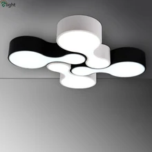 Remote Control Dimmable Novelty Bowling DIY Led Ceiling Chandelier Modern Minimalism White And Black Lustre Acrylic