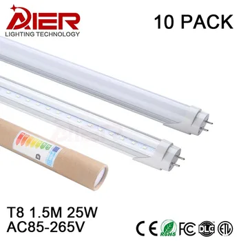 

10pcs free shipping CE 1500mm 25w high lumen led tube 5ft led fluorescent lamp SMD2835