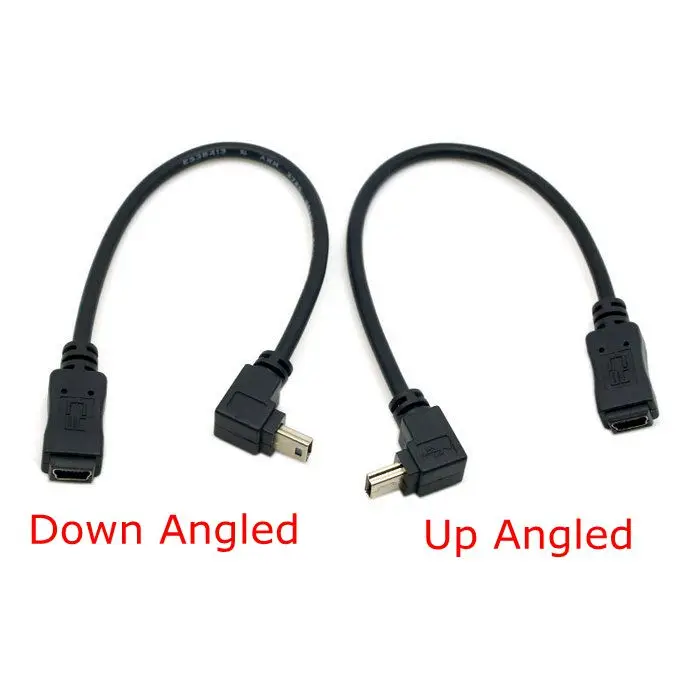 

GPS Mini B USB 5P 90D up & Down direct angled male to mini usb 5p 5pin Female extension cable angle 20cm 0.2m short cable