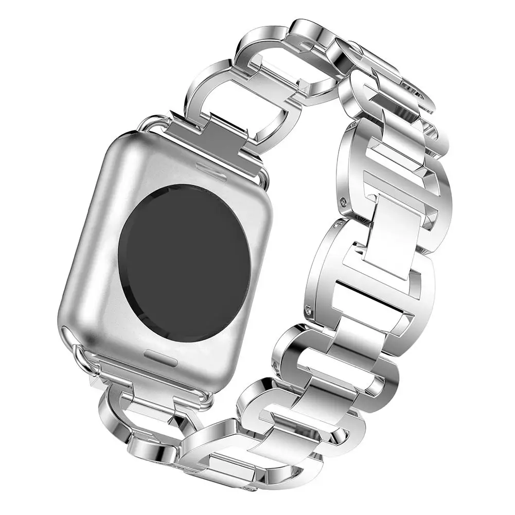 

Stainless Steel Watch Strap Metal Rhinestone-embedded Bracelet Strap Suitable for Apple Watch 1/2/3