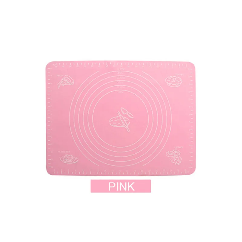 1 шт. 40*30 см сладкий цвет силиконовый антипригарный кондитерский коврик для замеса теста шкала шоу доска для выпечки инструменты для торта кухня посуда - Цвет: 40x30 cm pink