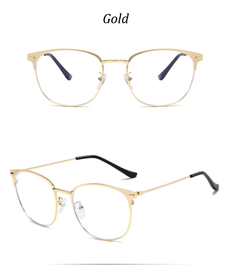 Новейшие Модные металлические очки оправа для женщин и мужчин Унисекс Близорукость оптическая оправа для очков Анти Синие лучи прозрачные линзы окуляры