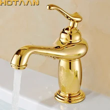Free Shipping New arrival Bathroom gold Basin Faucet Gold finish Brass Mixer Tap with ceramic torneiras para banheiro