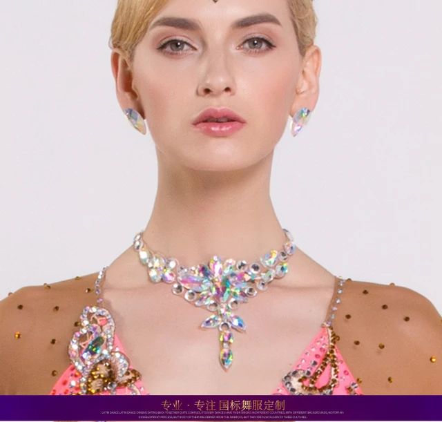 Lady Diamond Necklace Girls Dancing Rhinestone Necklace Female